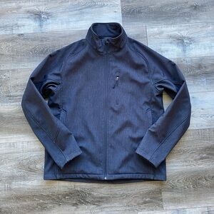 Men’s Blue Softshell Jacket with Full Zippered Front